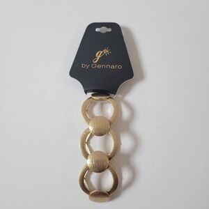 G By Gennaro Brushed Gold Tone Stretch Bracelet NWT